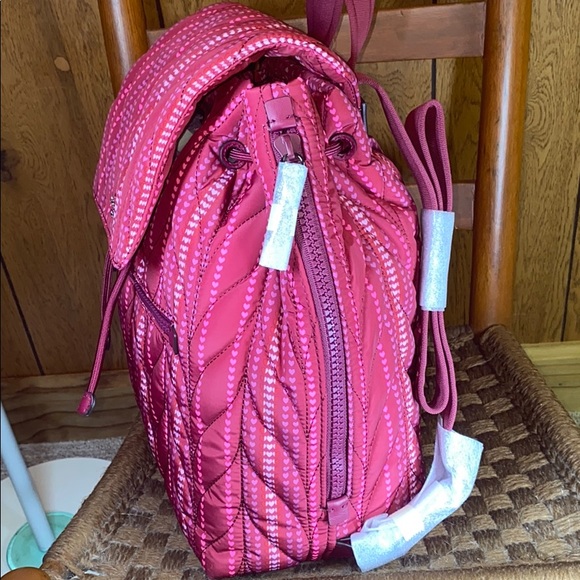 Kate Spade Ellie heart quilted backpack cranberry - Picture 6 of 11